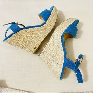 Michael Kors - Size 7 - Denim Espadrille Wedge Sandals